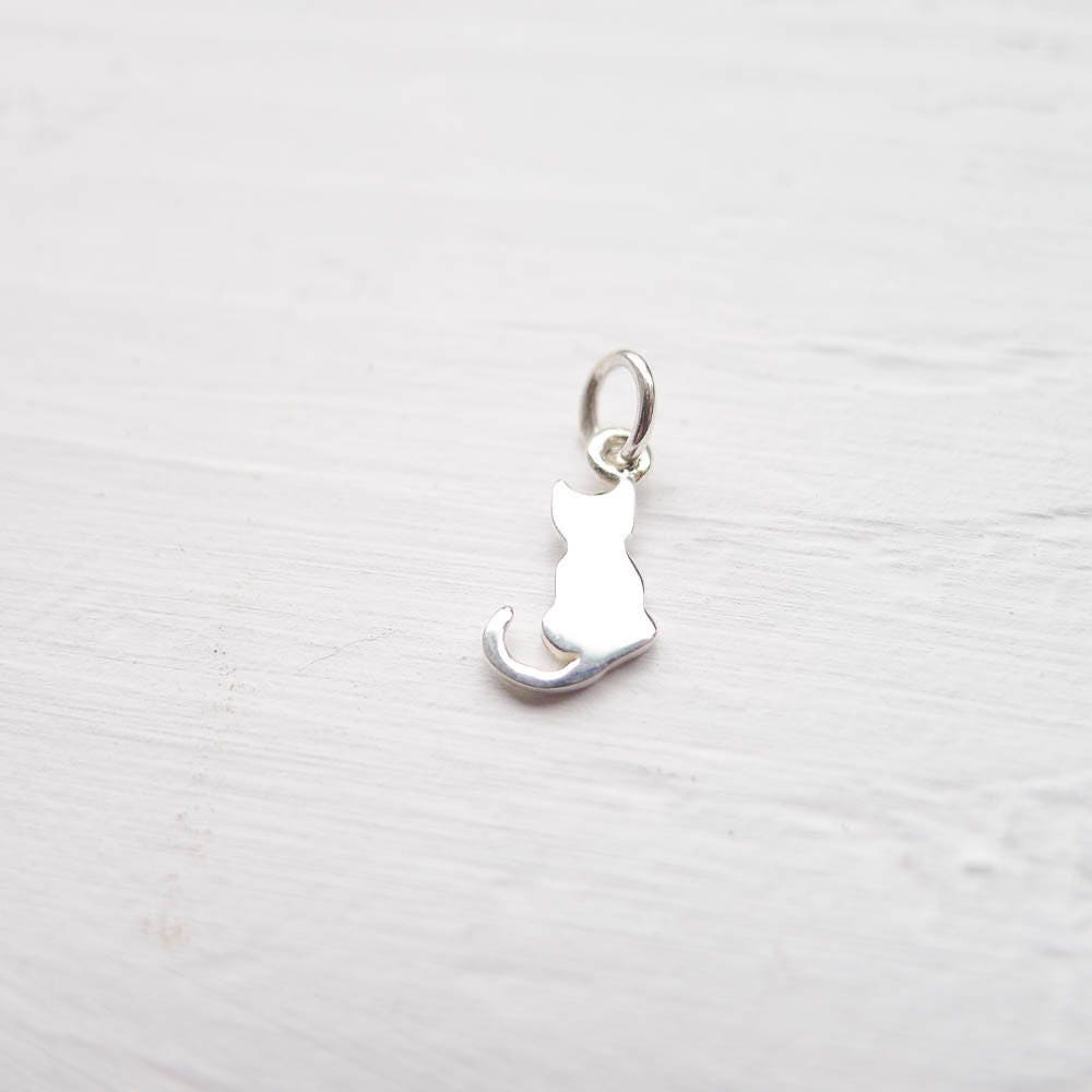 Cat Charm - Choose Your Sterling Silver Cat Charm to Add to Bracelet Flying Cat