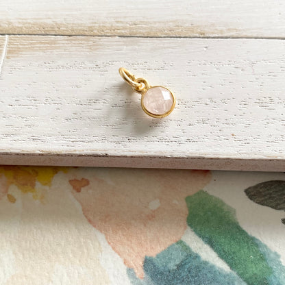 Rose Quartz 6mm Round Charm