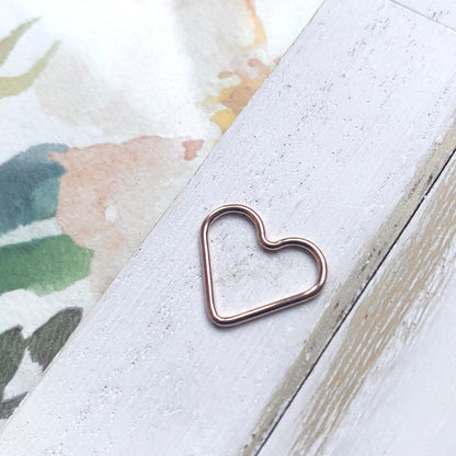 Rose Gold Filled Open Heart Charm Link