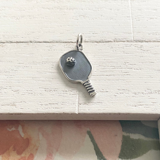 Pickleball Charm Sterling Silver