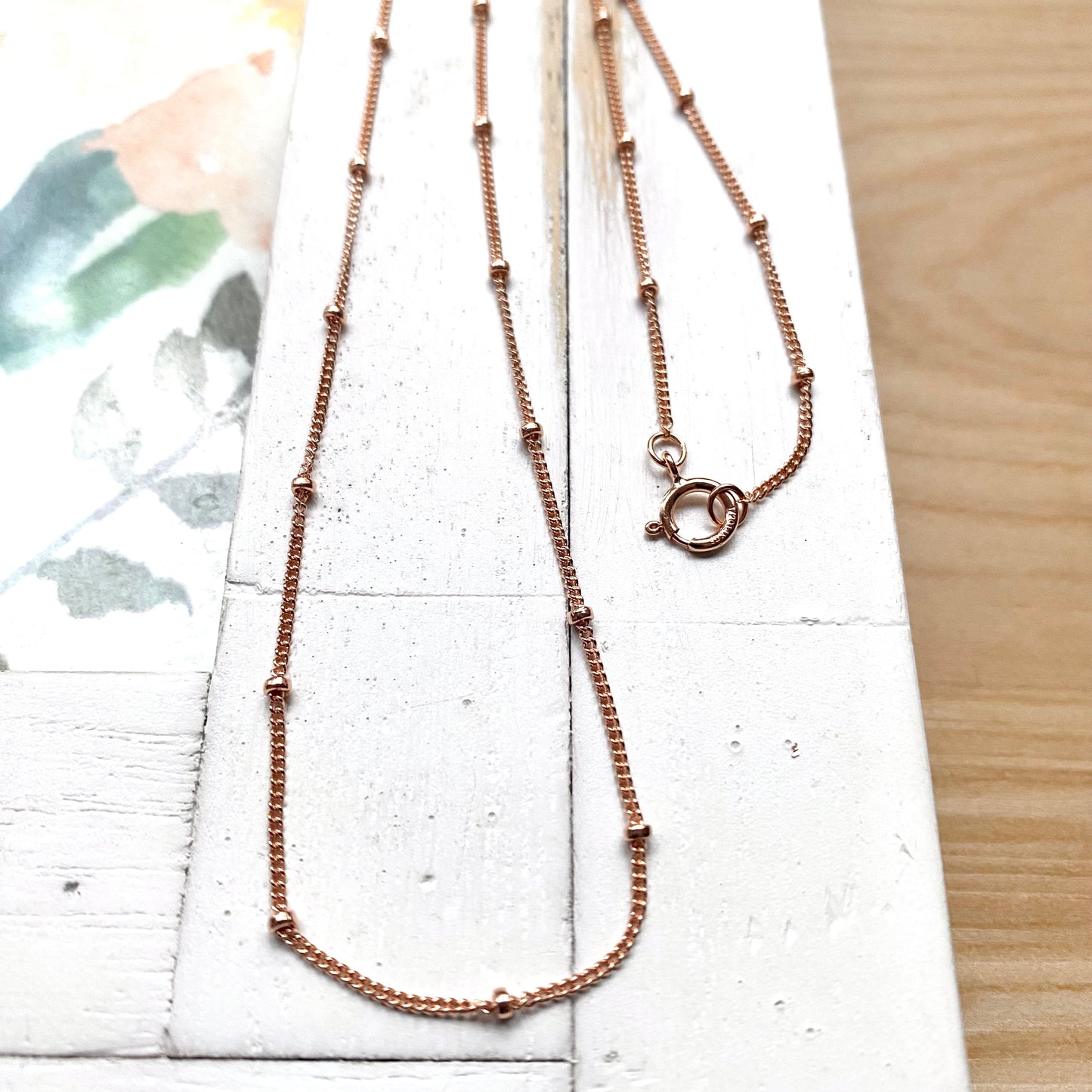 Rose Gold Filled Beaded Ball Chain