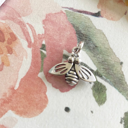 Bumble Bee Charm Sterling Silver