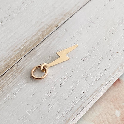 Tiny Lightning Bolt Charms Sterling Silver or Gold Filled