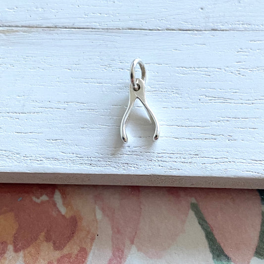 Tiny Sterling Silver Wishbone Charm