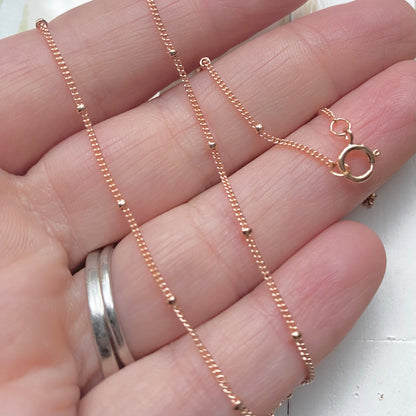 Rose Gold Filled Beaded Ball Chain