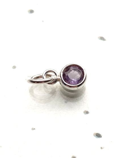 Amethyst Charm Sterling Silver