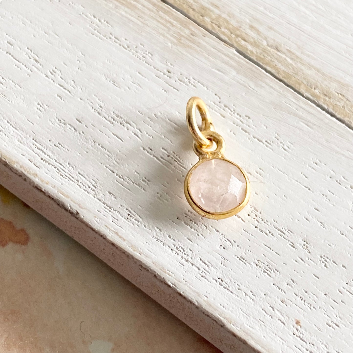 Rose Quartz 6mm Round Charm