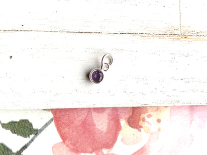 Amethyst Charm Sterling Silver