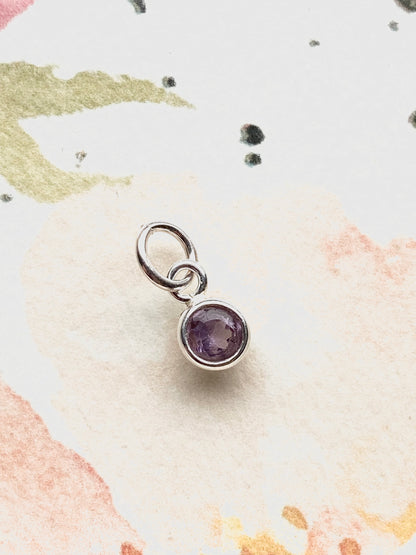 Amethyst Charm Sterling Silver