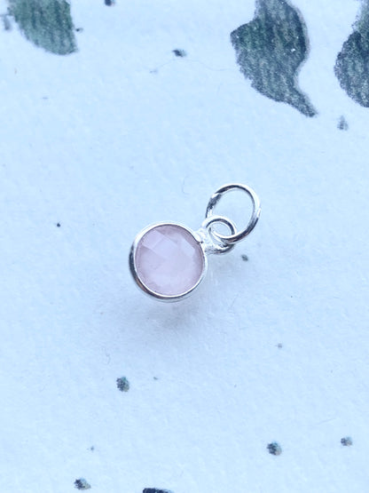 Rose Quartz 6mm Round Charm