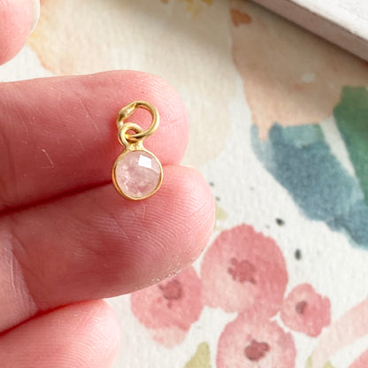 Rose Quartz 6mm Round Charm