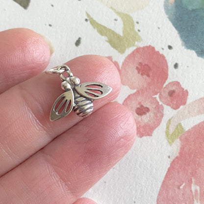 Bumble Bee Charm Sterling Silver