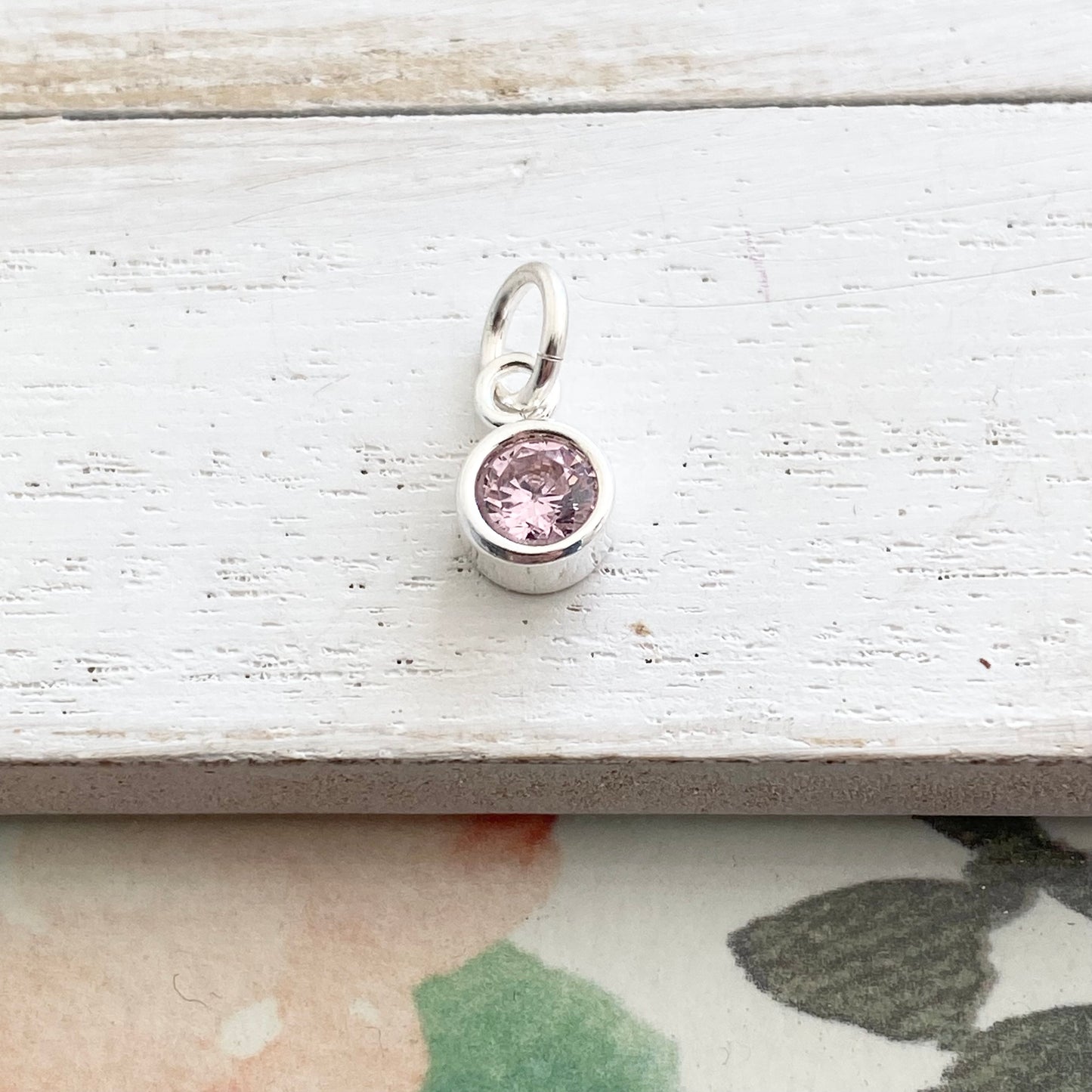 October Birthstone Charm Sterling Silver