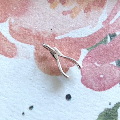 Tiny Sterling Silver Wishbone Charm