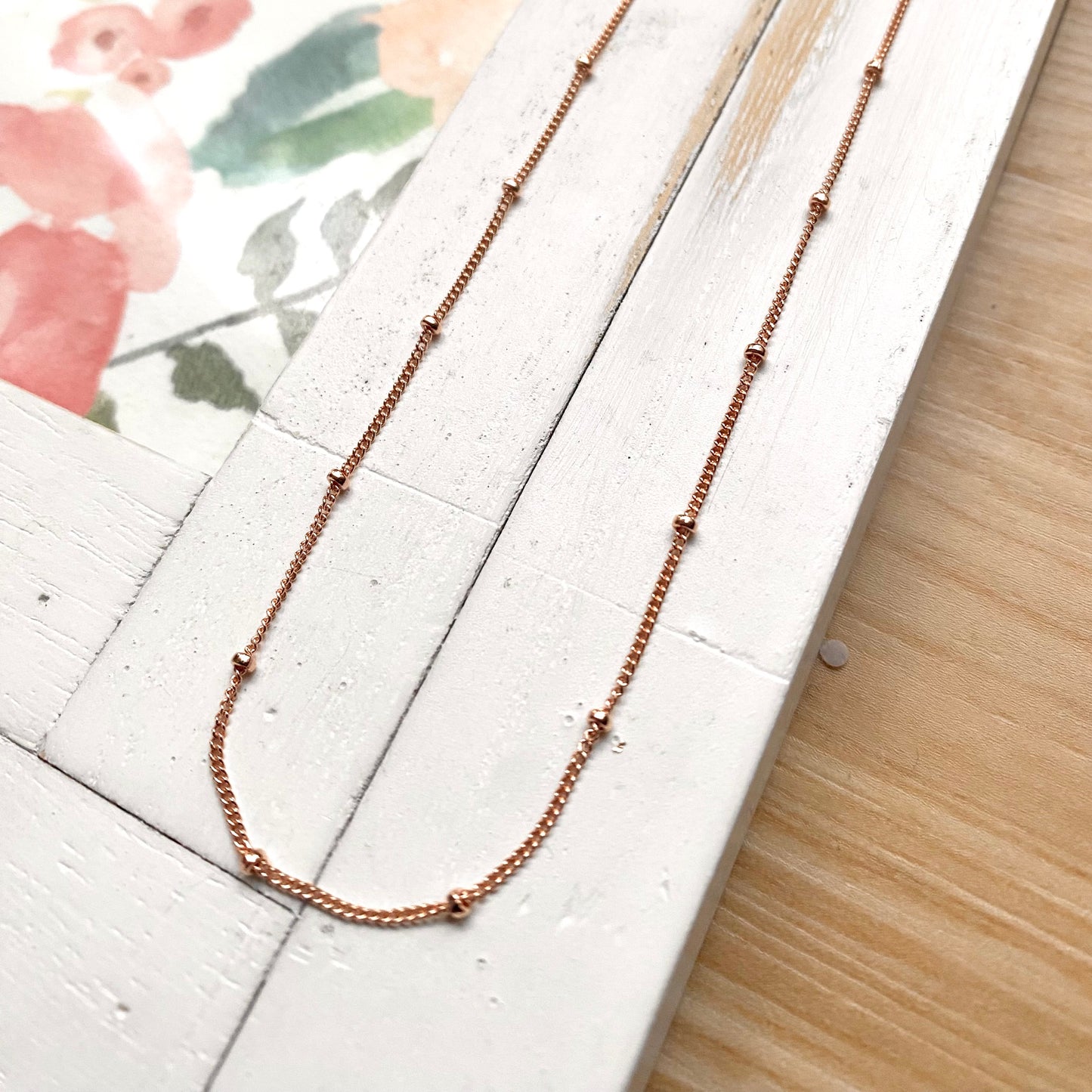 Rose Gold Filled Beaded Ball Chain