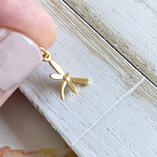 Gold Dragonfly Charm