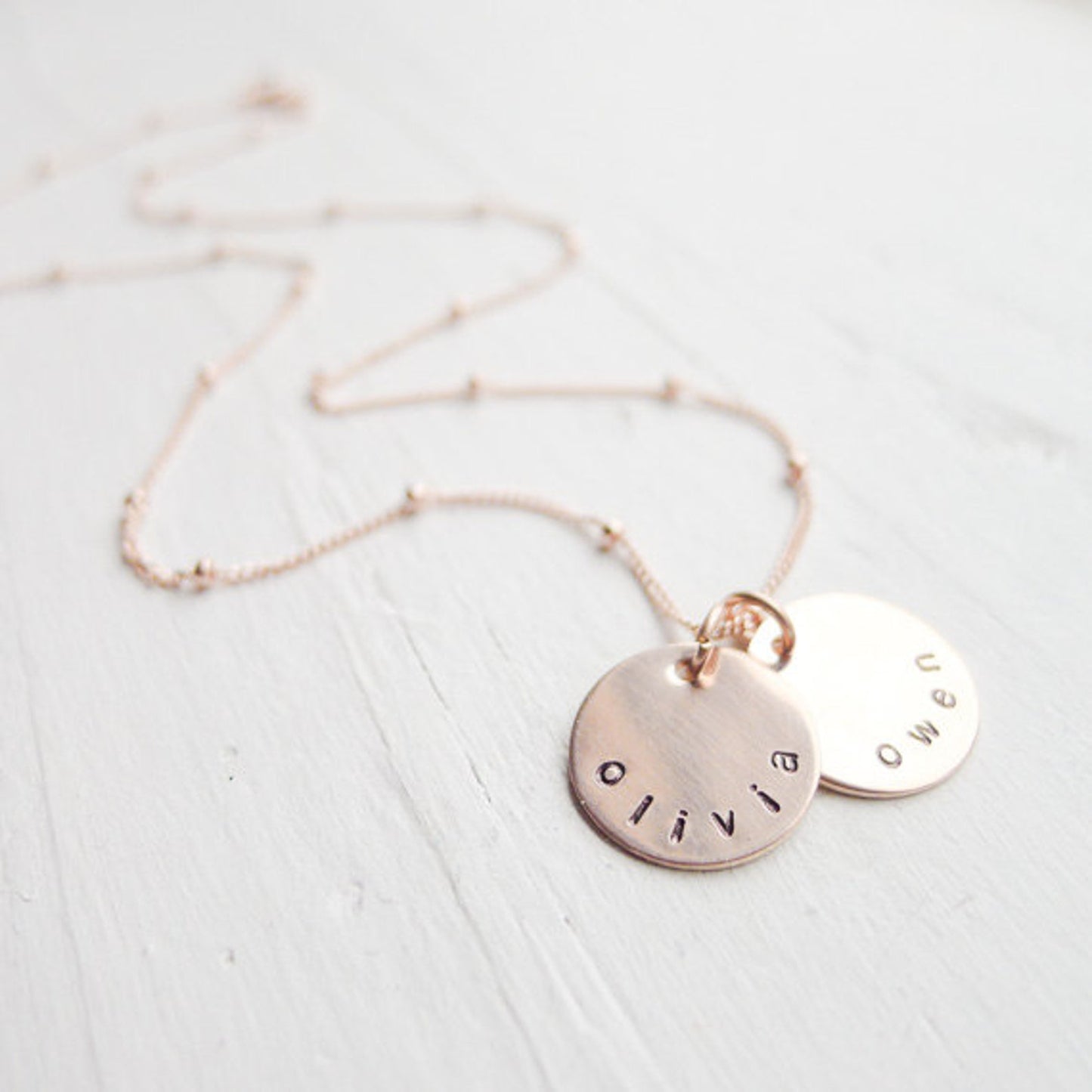 Mini Personalized Necklace in Rose Gold Filled