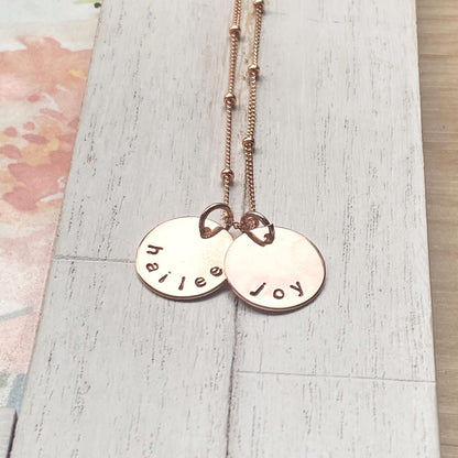 Mini Personalized Necklace in Rose Gold Filled