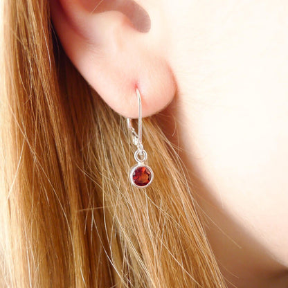 Amethyst Drop Earrings Leverbacks