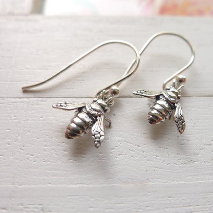 Bee Earrings Sterling Silver Dangle Earing Dainty Jewelry