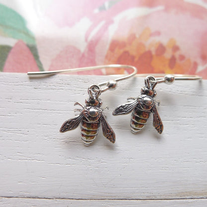 Bee Earrings Sterling Silver Dangle Earing Dainty Jewelry