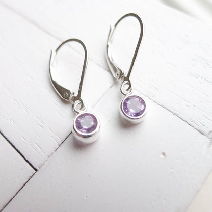 Amethyst Drop Earrings Leverbacks