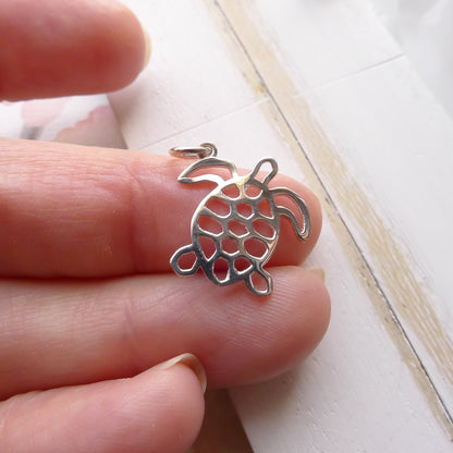 Turtle Charm Sterling Silver Sea Creature