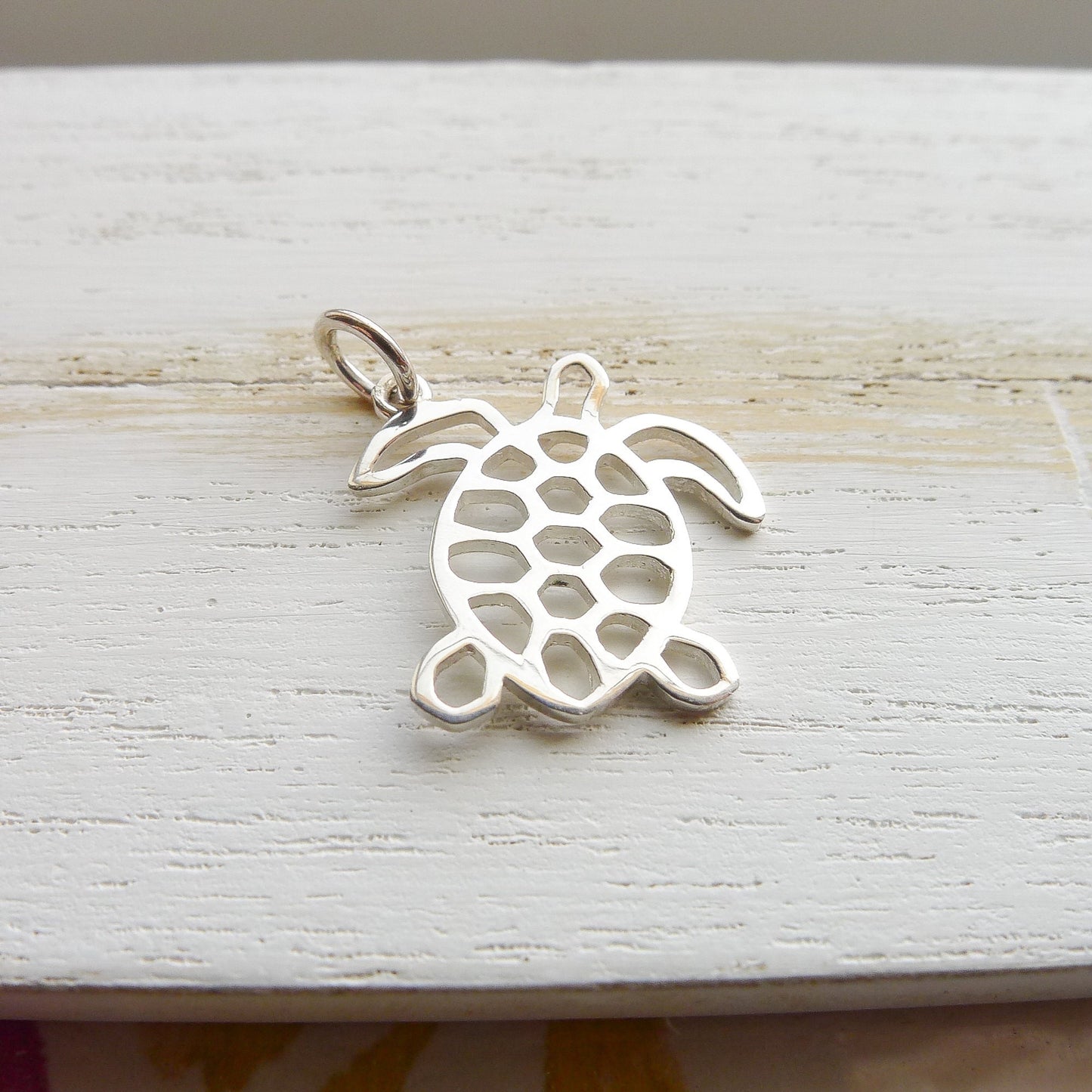 Turtle Charm Sterling Silver Sea Creature