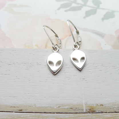 Alien Earrings Sterling Silver Lever back