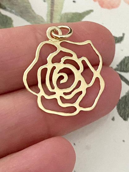 Rose Charm Large Gold