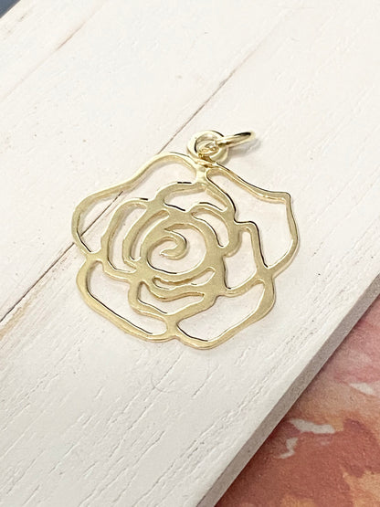 Rose Charm Large Gold