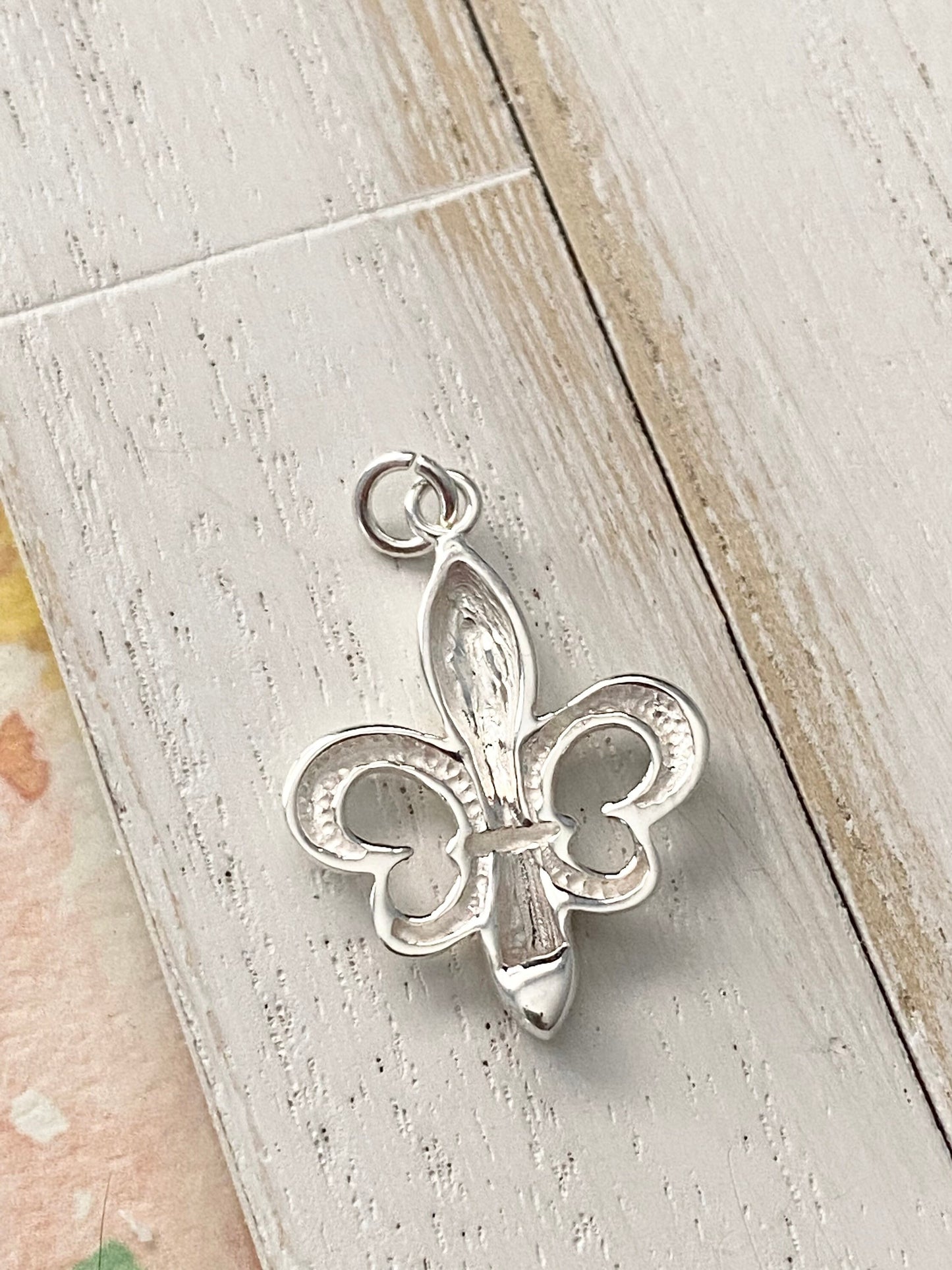 Fluer De Lis Charm Sterling Silver