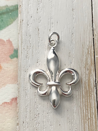 Fluer De Lis Charm Sterling Silver