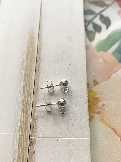 Sterling Silver Ball Post Studs