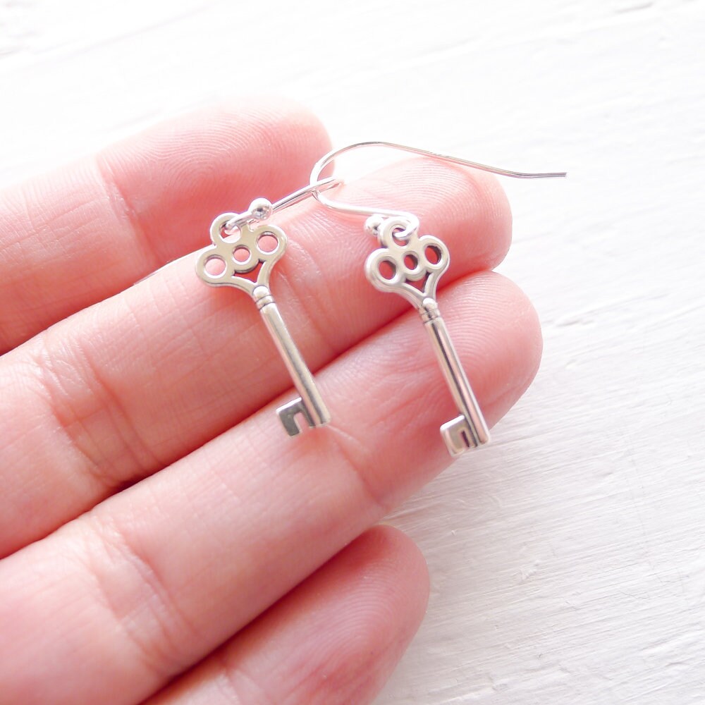 Key Earrings Sterling Silver