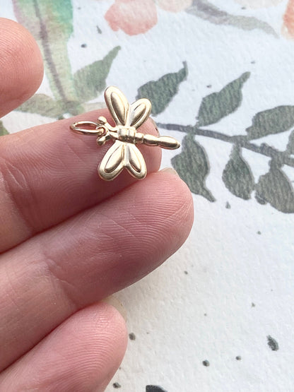 Gold Dragonfly Charm