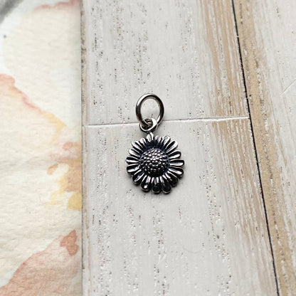 Tiny Daisy Charm Sterling Silver