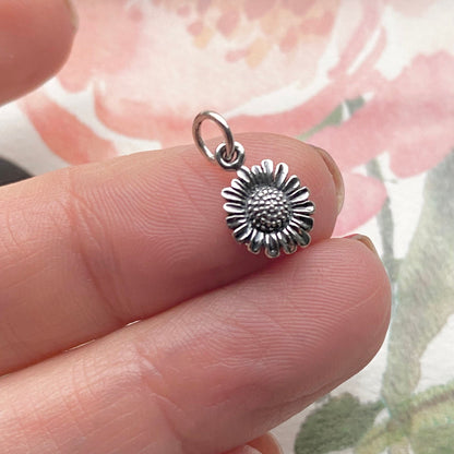 Tiny Daisy Charm Sterling Silver