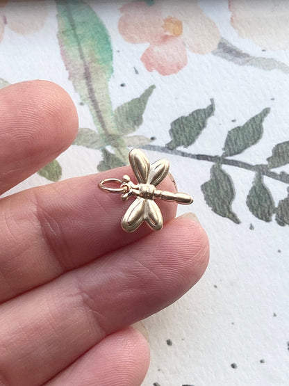 Gold Dragonfly Charm