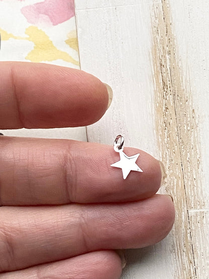 Tiny Silver Star Charm Barely There