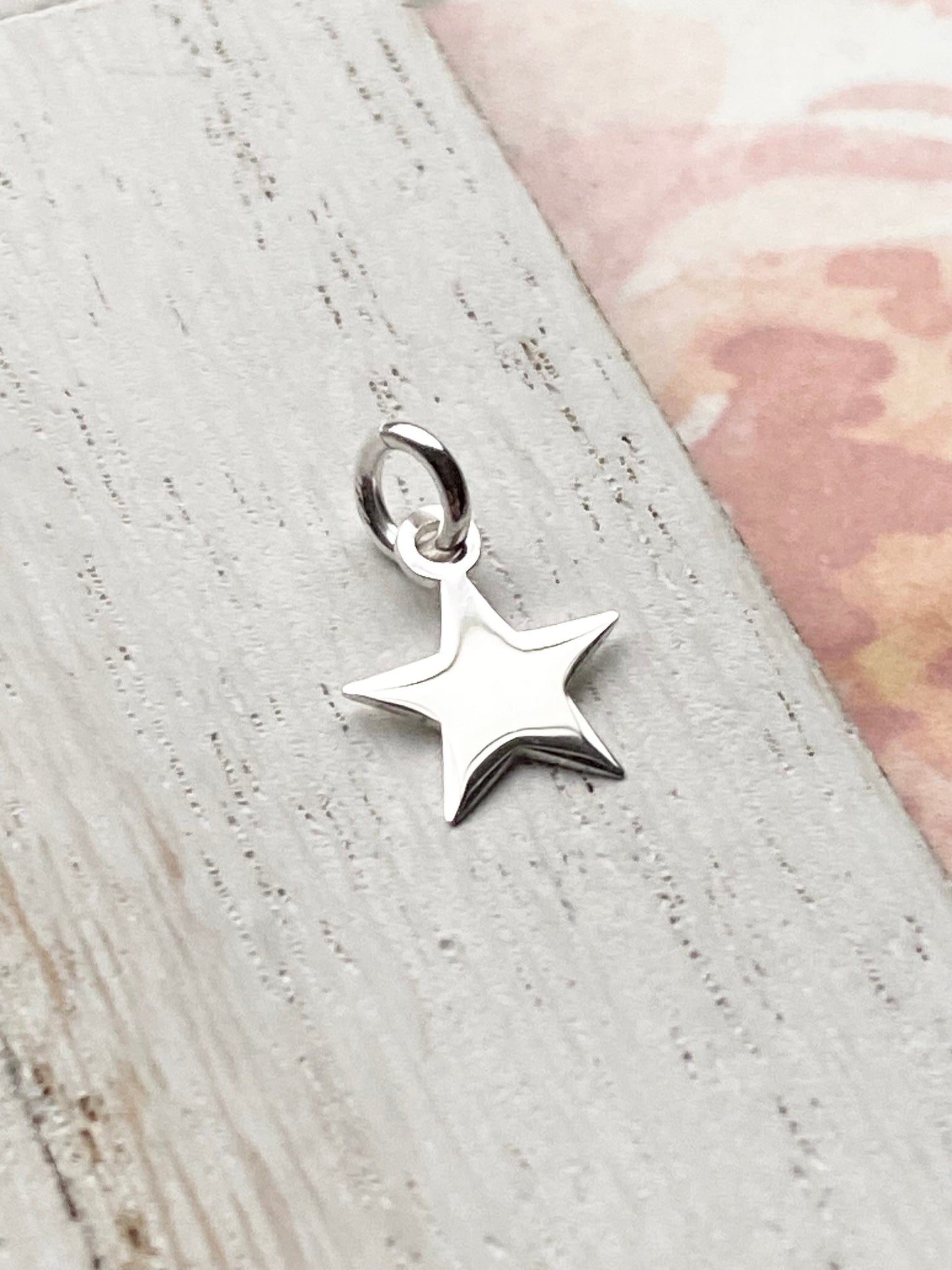 Tiny Silver Star Charm Barely There Sterling Jewelry Making Dangle