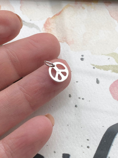 Peace Sign Charm Sterling Silver