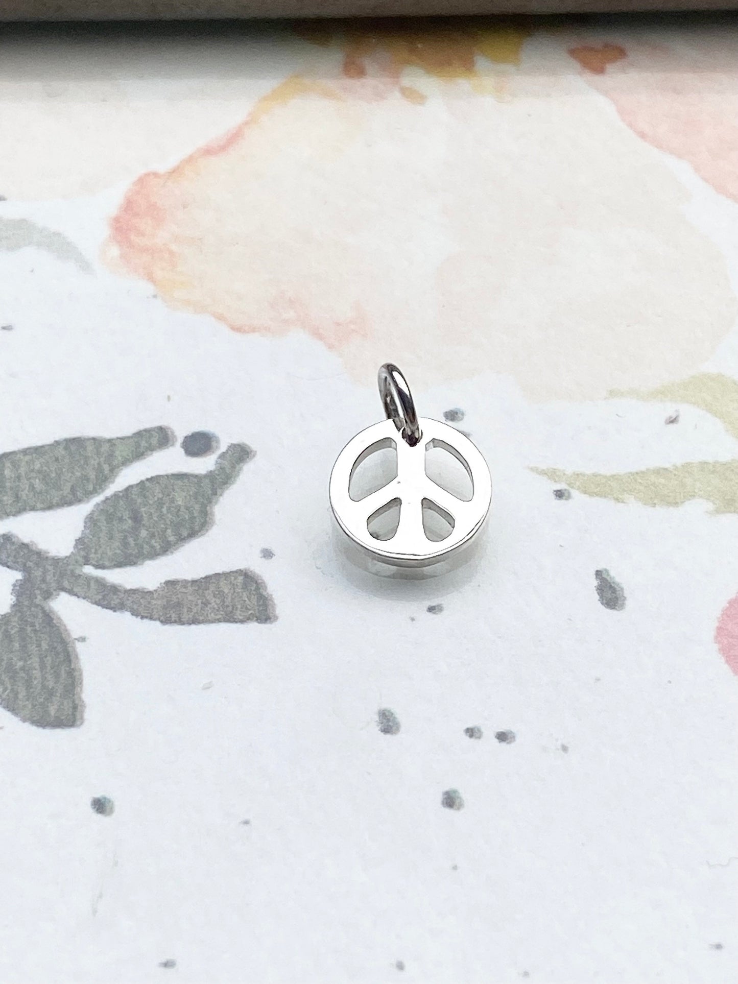 Peace Sign Charm Sterling Silver