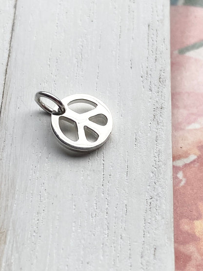 Peace Sign Charm Sterling Silver