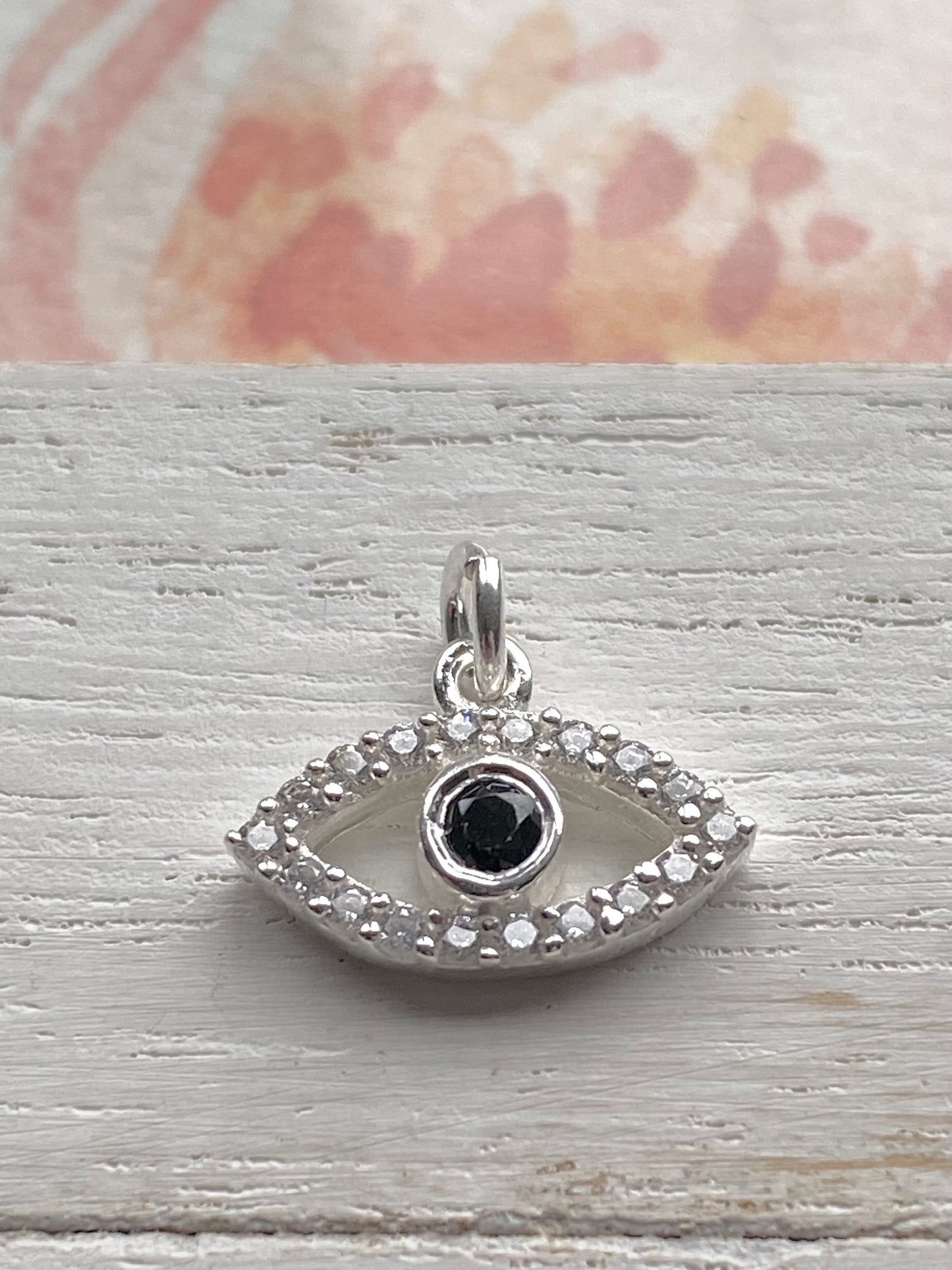 Evil Eye Charm CZ Sterling Silver