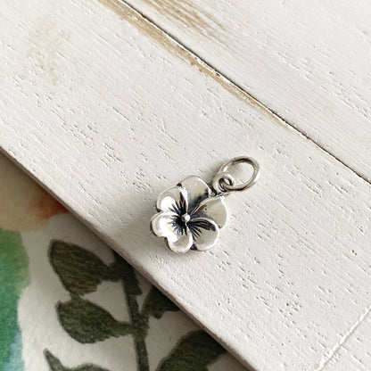 Pansy Charm Sterling Silver