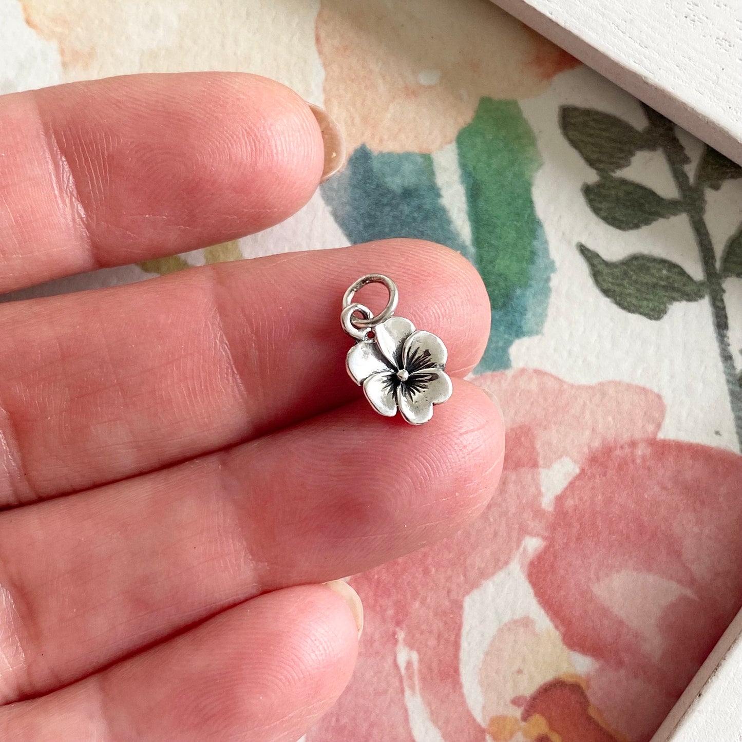 Pansy Charm Sterling Silver