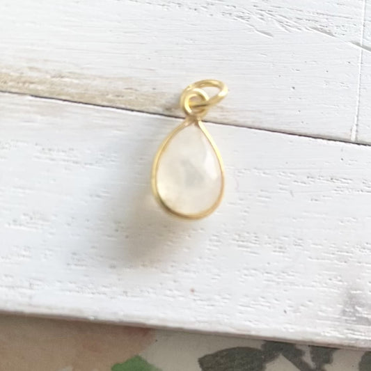 Gold Moonstone Teardrop Charm