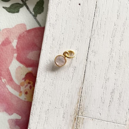 Rose Quartz 6mm Round Charm