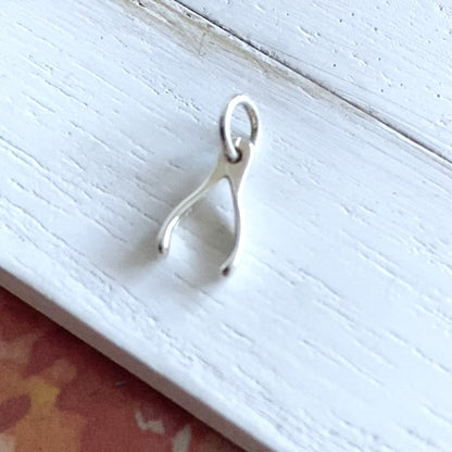 Tiny Sterling Silver Wishbone Charm